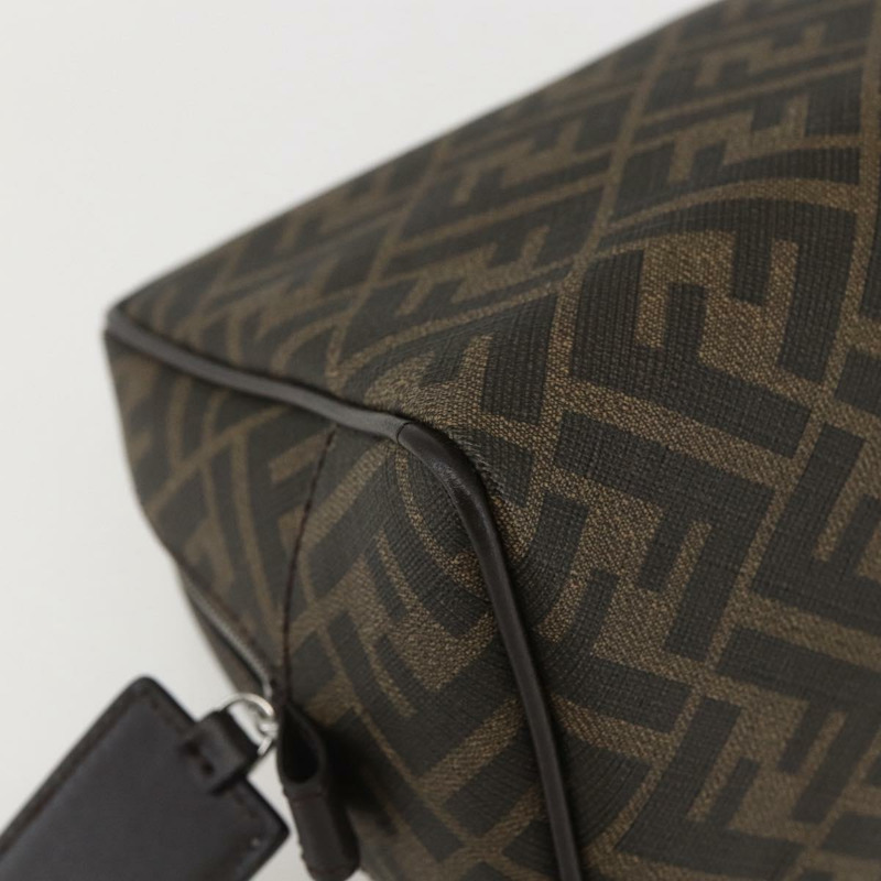 【日本直送】FENDI Zucca帆布手拿包 PVC黑色棕色 正品 am10229V-13