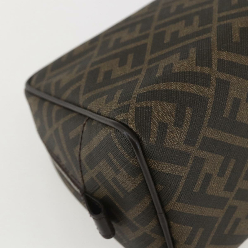 【日本直送】FENDI Zucca帆布手拿包 PVC黑色棕色 正品 am10229V-15