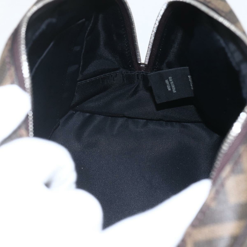 【日本直送】FENDI Zucca帆布手拿包 PVC黑色棕色 正品 am10229V-16