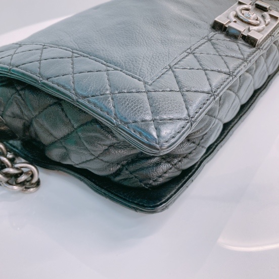 MS0445 Chanel 香奈兒黑色小型牛皮斜背包Boy Reverso 28cm Aged Calfskin Black X PHW-23