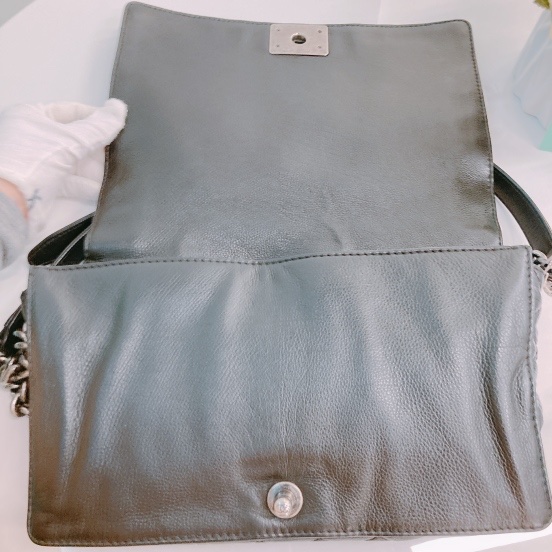 MS0445 Chanel 香奈兒黑色小型牛皮斜背包Boy Reverso 28cm Aged Calfskin Black X PHW-38