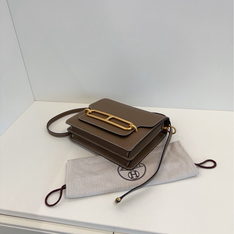 【閒置🆕】Hermes 經典款 Roulis 豬鼻子 23 大象灰金扣 斜挎包 A刻 斜挎包-4