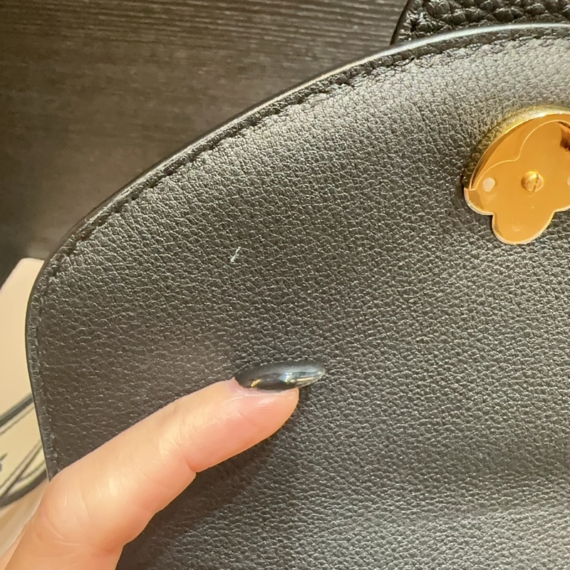 LV 黑小牛皮金釦pont 9 soft MM斜背包-6