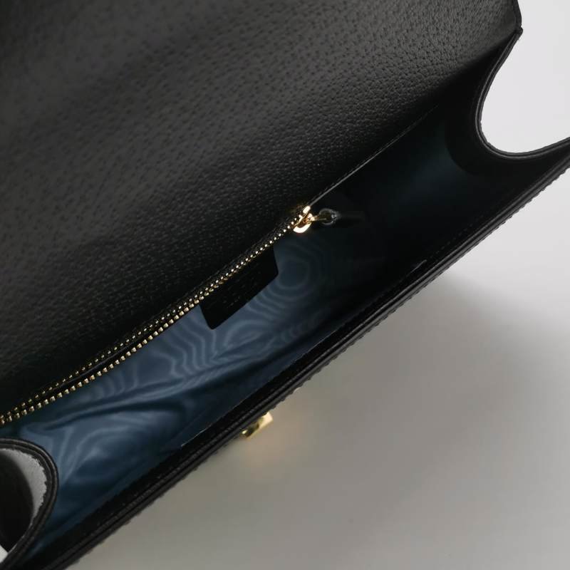 Gucci Sylvie塞爾維亞小號牛皮帆布蜜蜂星星印花金屬扣織帶單肩包 9.8新-5