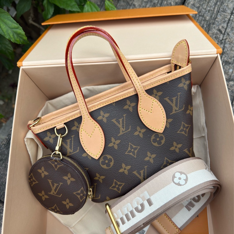 極新LV老花Neverfull BB側背手提包斜背包M46705-0