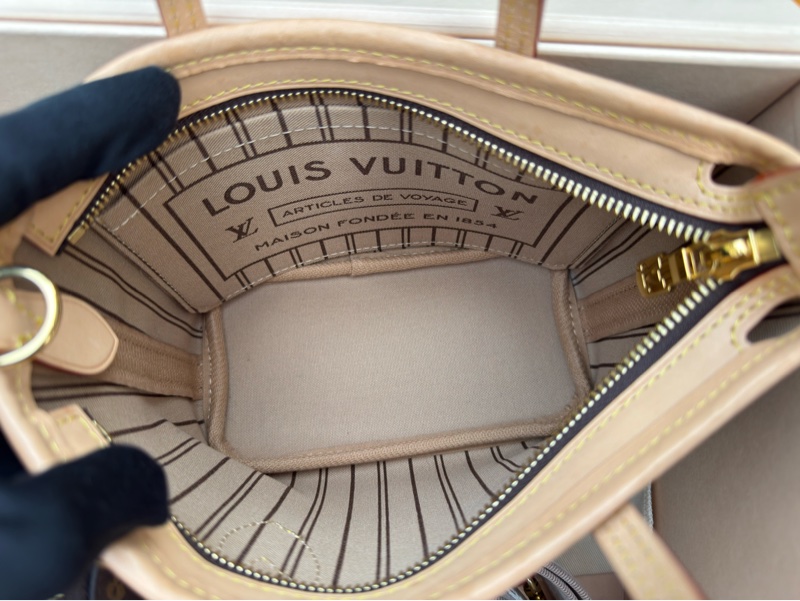 極新LV老花Neverfull BB側背手提包斜背包M46705-12