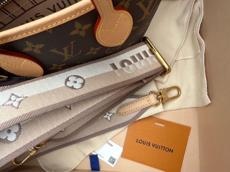 極新LV老花Neverfull BB側背手提包斜背包M46705-17