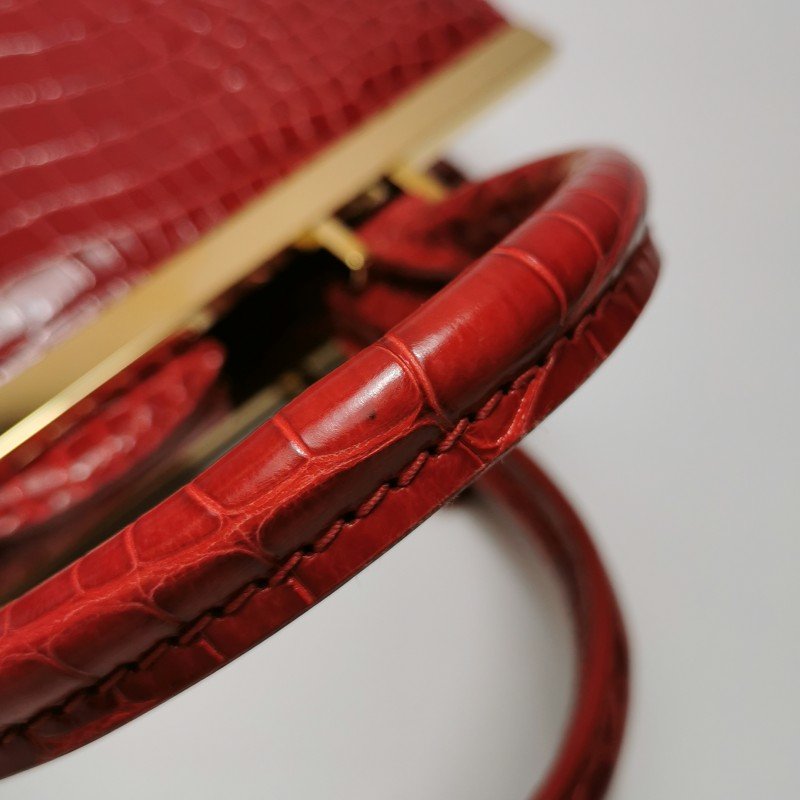 Louis Vuitton(LV)Deesse小號鱷魚皮純色手提包-17