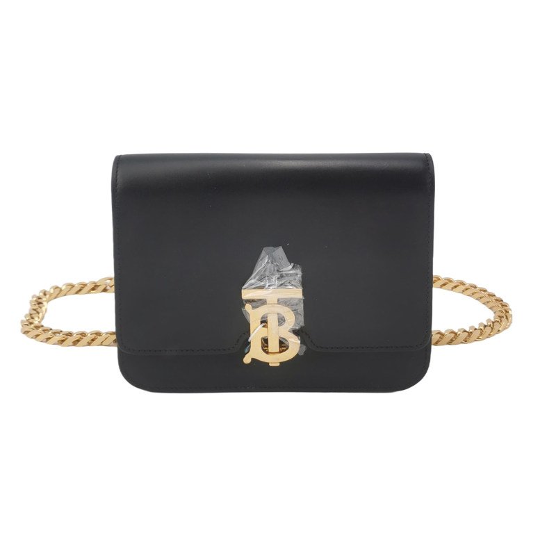 Burberry牛皮純色字母logo腰包胸包-0