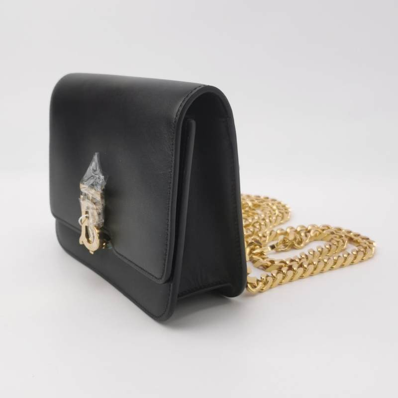 Burberry牛皮純色字母logo腰包胸包-2