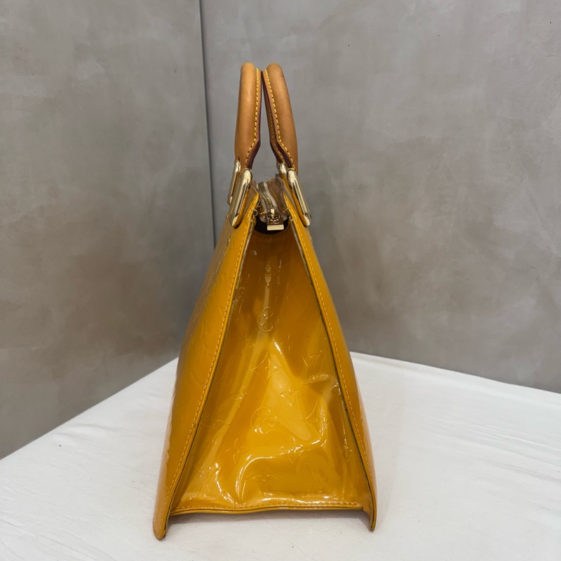 Lv 黃漆皮手提包-9