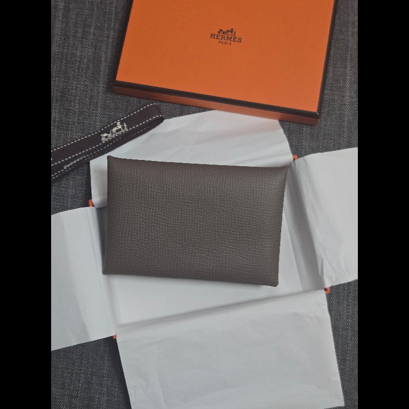 Hermes Calvi 大象灰 卡片夾 卡包 零錢包-0