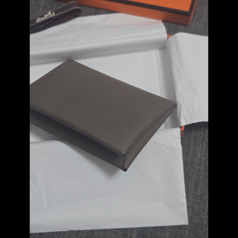 Hermes Calvi 大象灰 卡片夾 卡包 零錢包-3