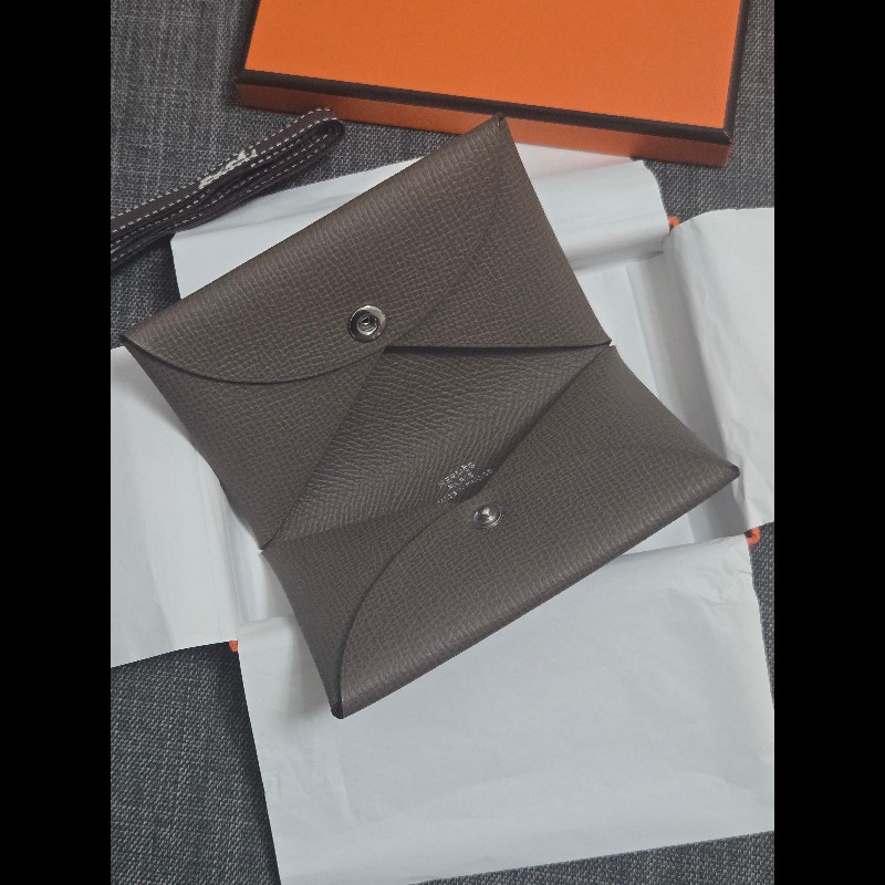 Hermes Calvi 大象灰 卡片夾 卡包 零錢包-20