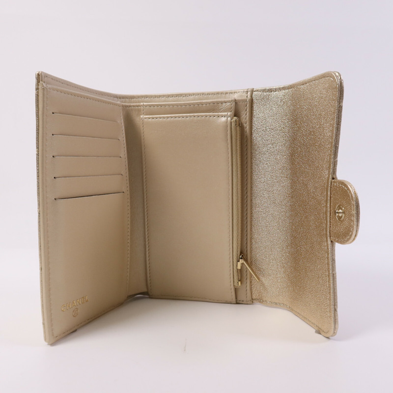 CHANEL 羊皮皮革Wallet金扣錢包-4