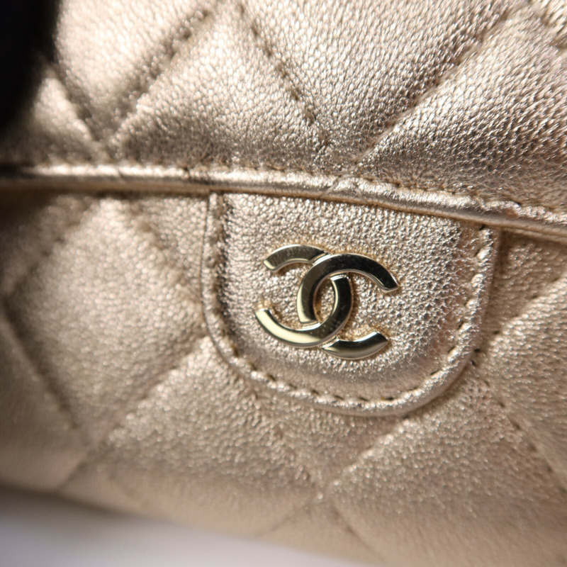 CHANEL 羊皮皮革Wallet金扣錢包-7