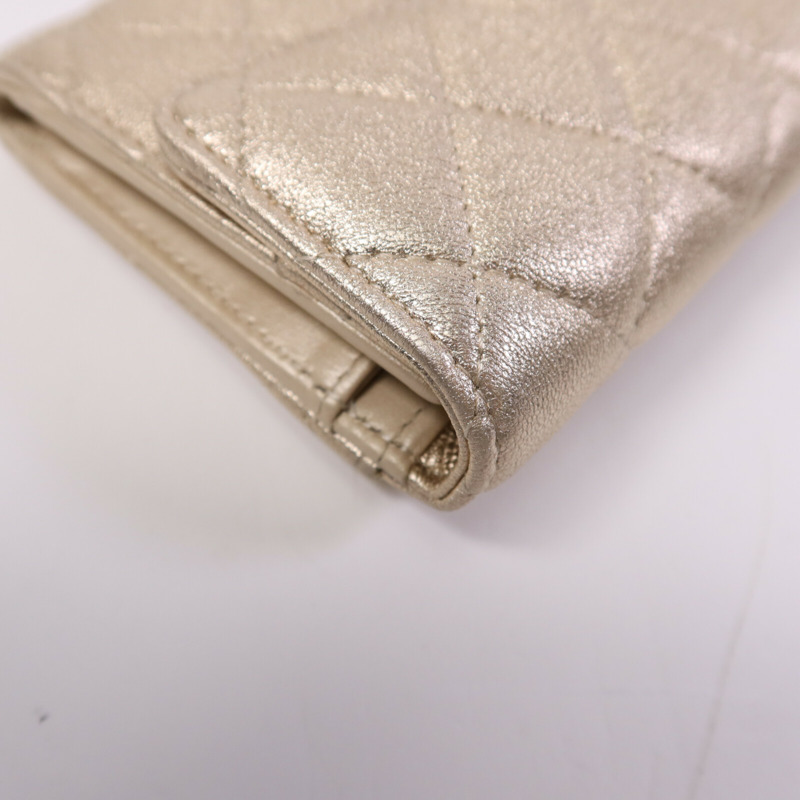 CHANEL 羊皮皮革Wallet金扣錢包-11