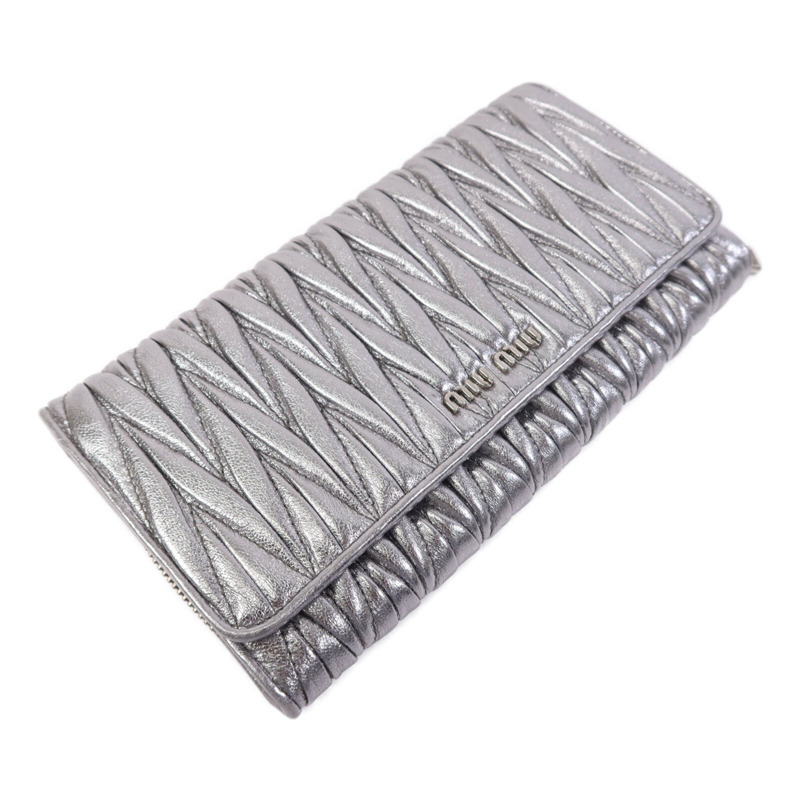 Miu Miu 羊皮皮革Long Wallet銀扣長錢包-2