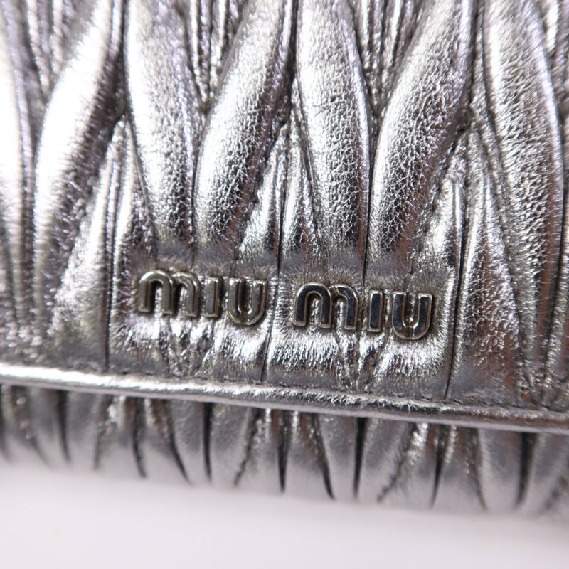 Miu Miu 羊皮皮革Long Wallet銀扣長錢包-6