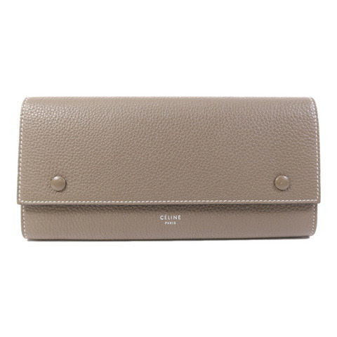 CELINE 牛皮皮革Long Wallet銀扣長錢包