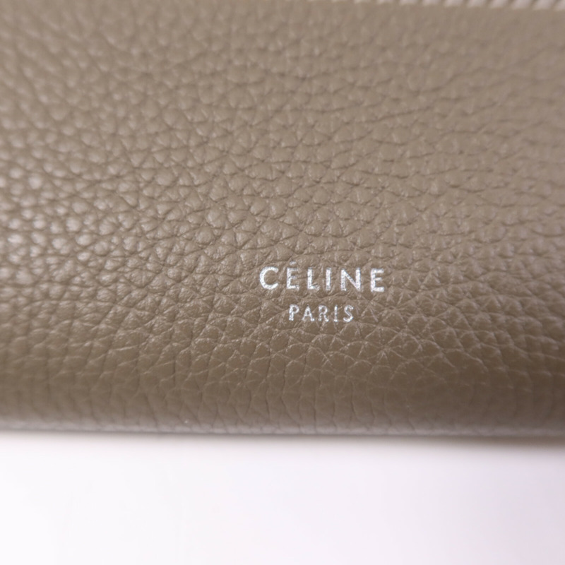 CELINE 牛皮皮革Long Wallet銀扣長錢包-5