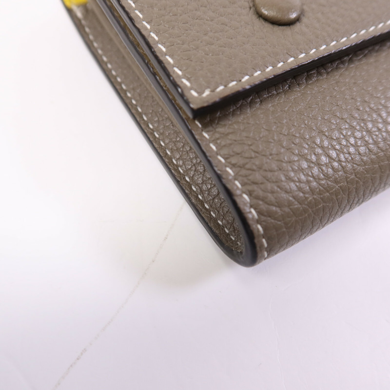 CELINE 牛皮皮革Long Wallet銀扣長錢包-8