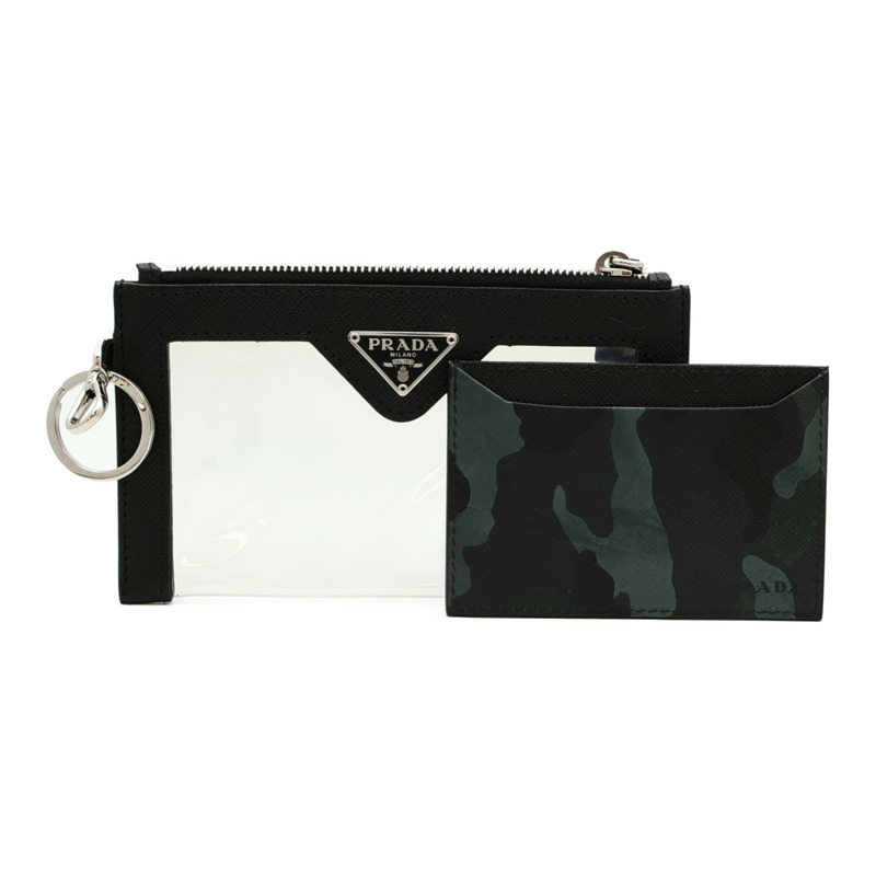 PRADA 羊皮皮革Pouch金扣手拿包-0