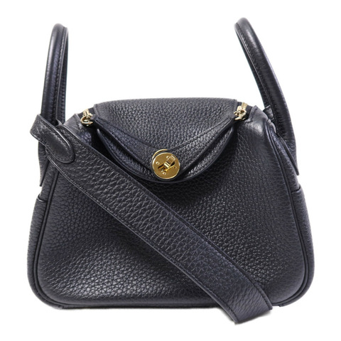 HERMES Clemence皮革Mini Lindy金扣手挽肩背兩用袋Nior