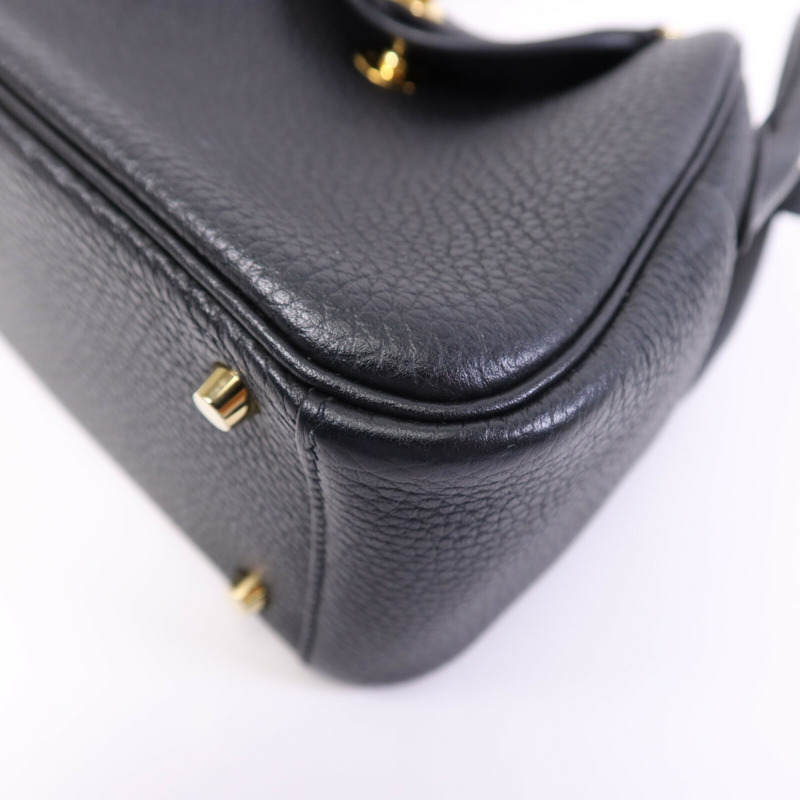 HERMES Clemence皮革Mini Lindy金扣手挽肩背兩用袋Nior-13