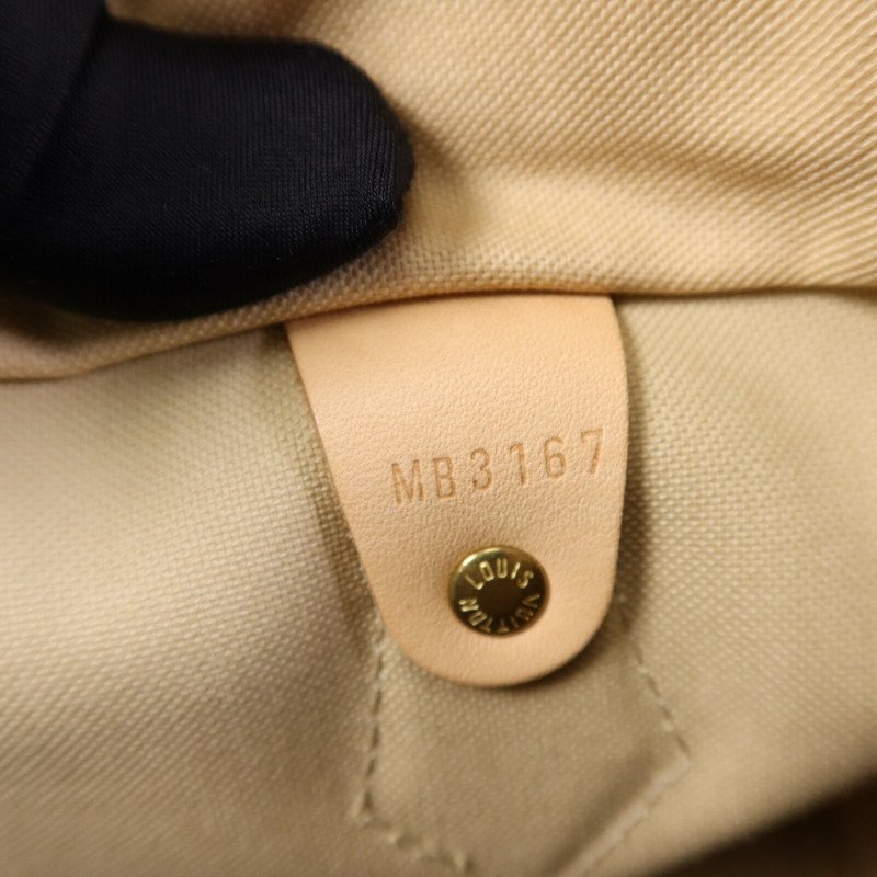 LOUIS VUITTON Damier Azur Speedy 30金扣手挽袋-6