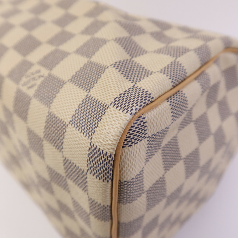 LOUIS VUITTON Damier Azur Speedy 30金扣手挽袋-8