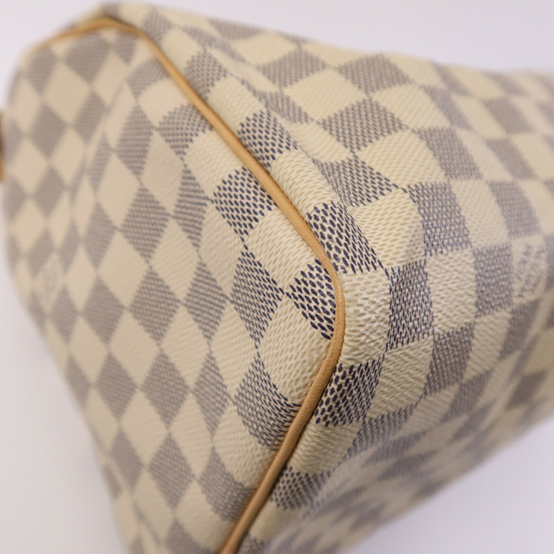 LOUIS VUITTON Damier Azur Speedy 30金扣手挽袋-9