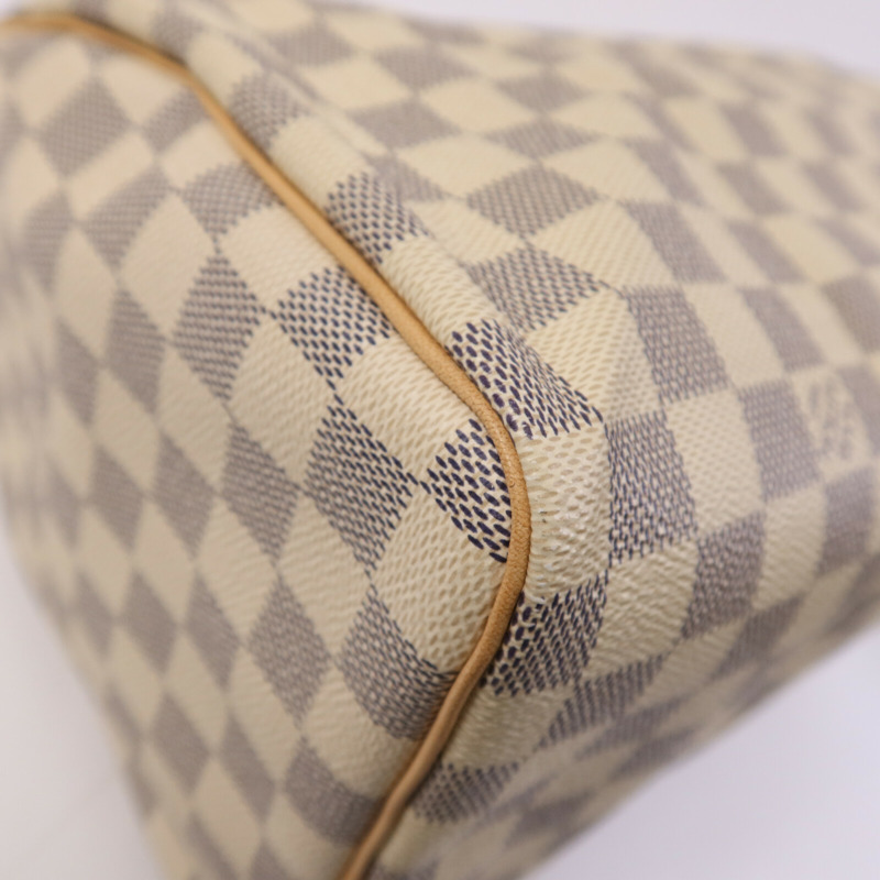 LOUIS VUITTON Damier Azur Speedy 30金扣手挽袋-11