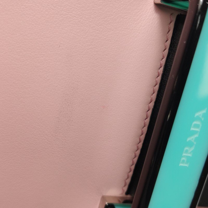 Prada Plex Ribbon中號牛皮拼色書封式插扣斜挎包單肩包-20