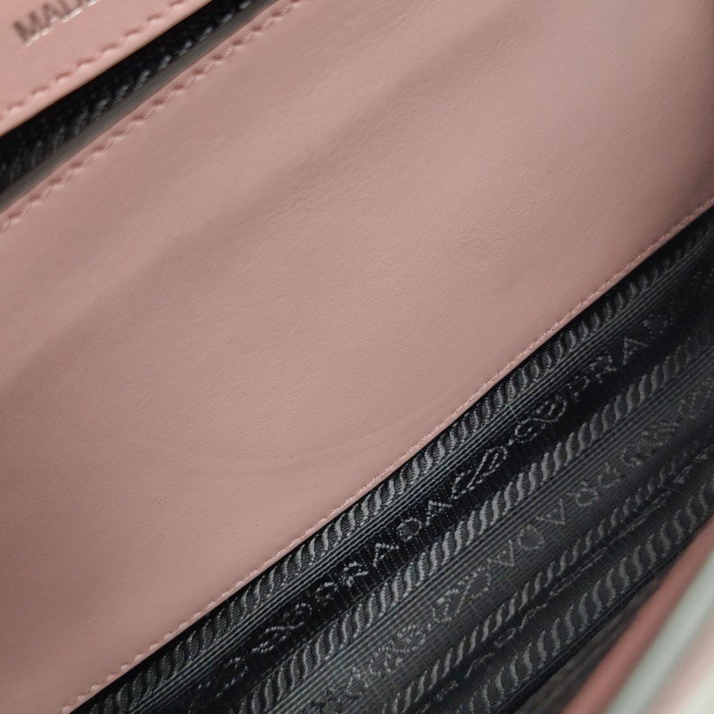 Prada Plex Ribbon中號牛皮拼色書封式插扣斜挎包單肩包-22