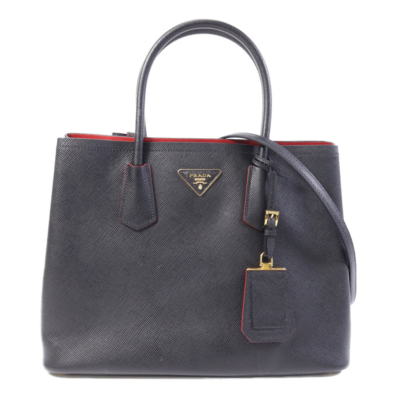 PRADA 牛皮皮革2 Way Shoulder Bag金扣手挽肩背兩用袋-0