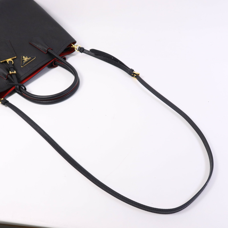 PRADA 牛皮皮革2 Way Shoulder Bag金扣手挽肩背兩用袋-6