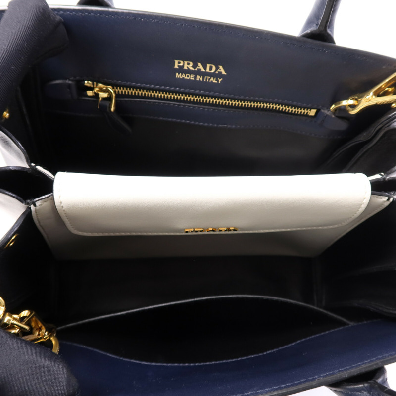 PRADA 牛皮皮革2 Way Shoulder Bag金扣手挽肩背兩用袋-4