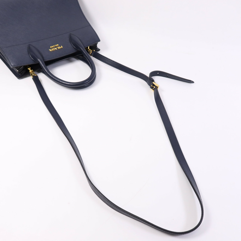 PRADA 牛皮皮革2 Way Shoulder Bag金扣手挽肩背兩用袋-7