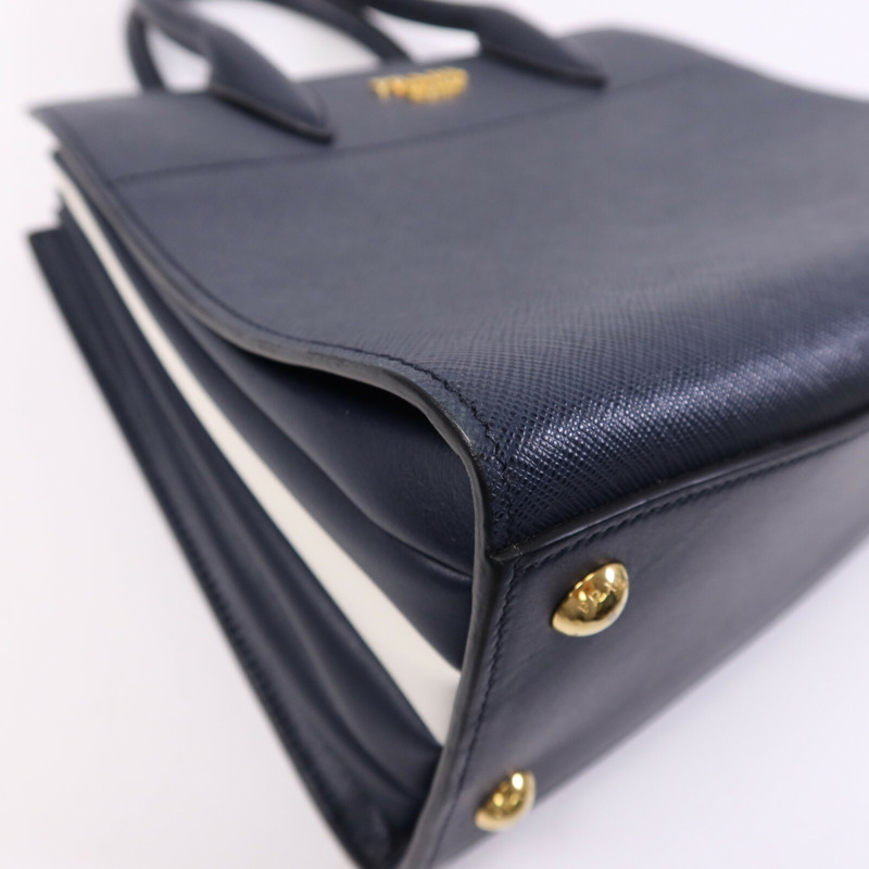 PRADA 牛皮皮革2 Way Shoulder Bag金扣手挽肩背兩用袋-10