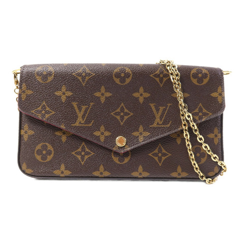 LOUIS VUITTON Monogram Pochette Felicie金扣鏈帶肩背袋
