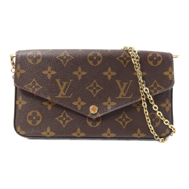 LOUIS VUITTON Monogram Pochette Felicie金扣鏈帶肩背袋-0