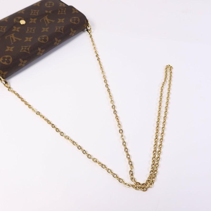 LOUIS VUITTON Monogram Pochette Felicie金扣鏈帶肩背袋-7