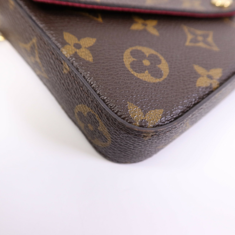 LOUIS VUITTON Monogram Pochette Felicie金扣鏈帶肩背袋-10