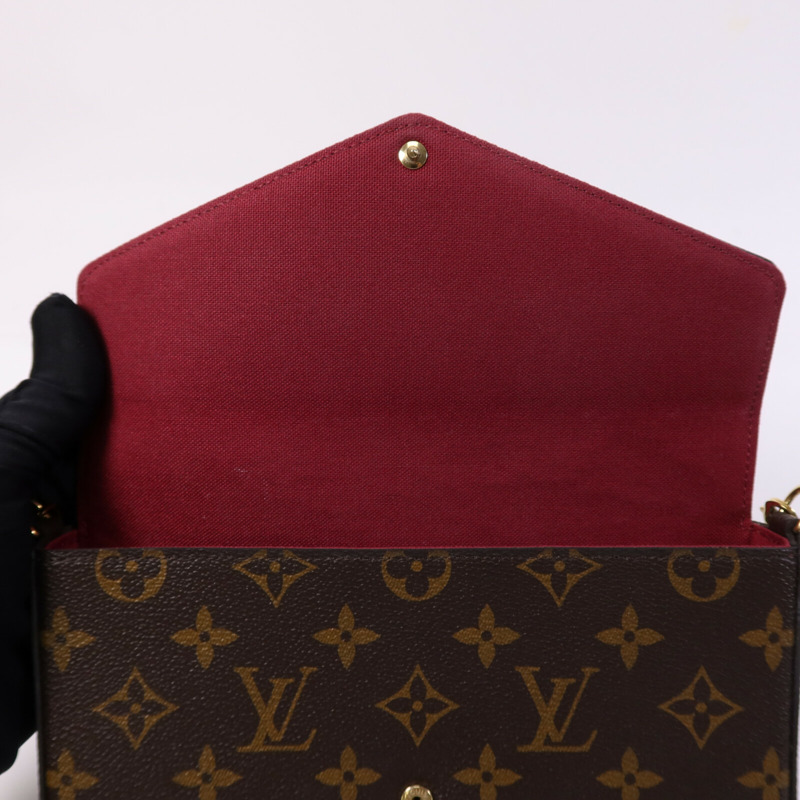 LOUIS VUITTON Monogram Pochette Felicie金扣鏈帶肩背袋-14