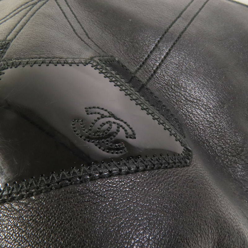 CHANEL 羊皮皮革Chain shoulder Bag銀扣鏈帶肩背袋-6