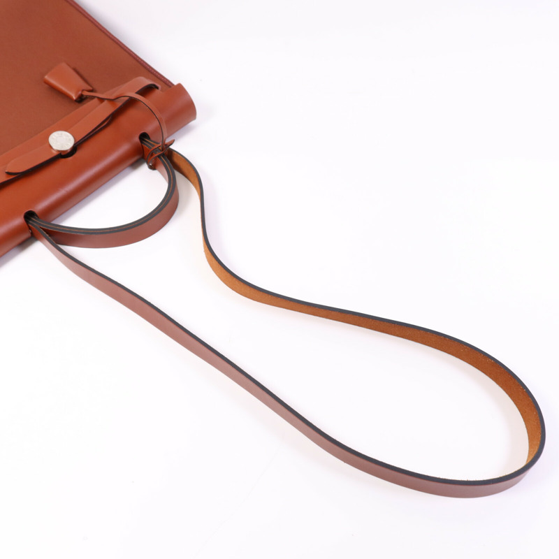 HERMES Toile H Herbag PM銀扣手挽肩背兩用袋Brique-8