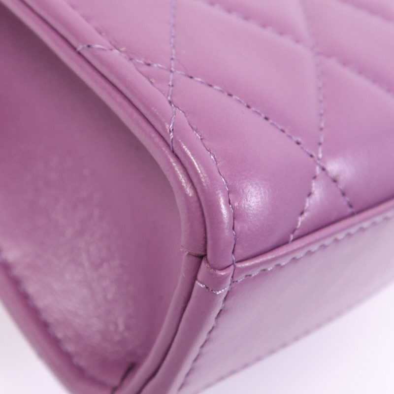 CHANEL 羊皮皮革Phone Holder銀扣鏈帶肩背袋-13