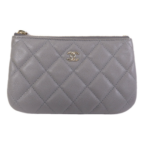 CHANEL 牛皮皮革Pouch金扣手拿包