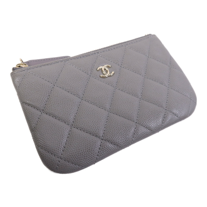 CHANEL 牛皮皮革Pouch金扣手拿包-2